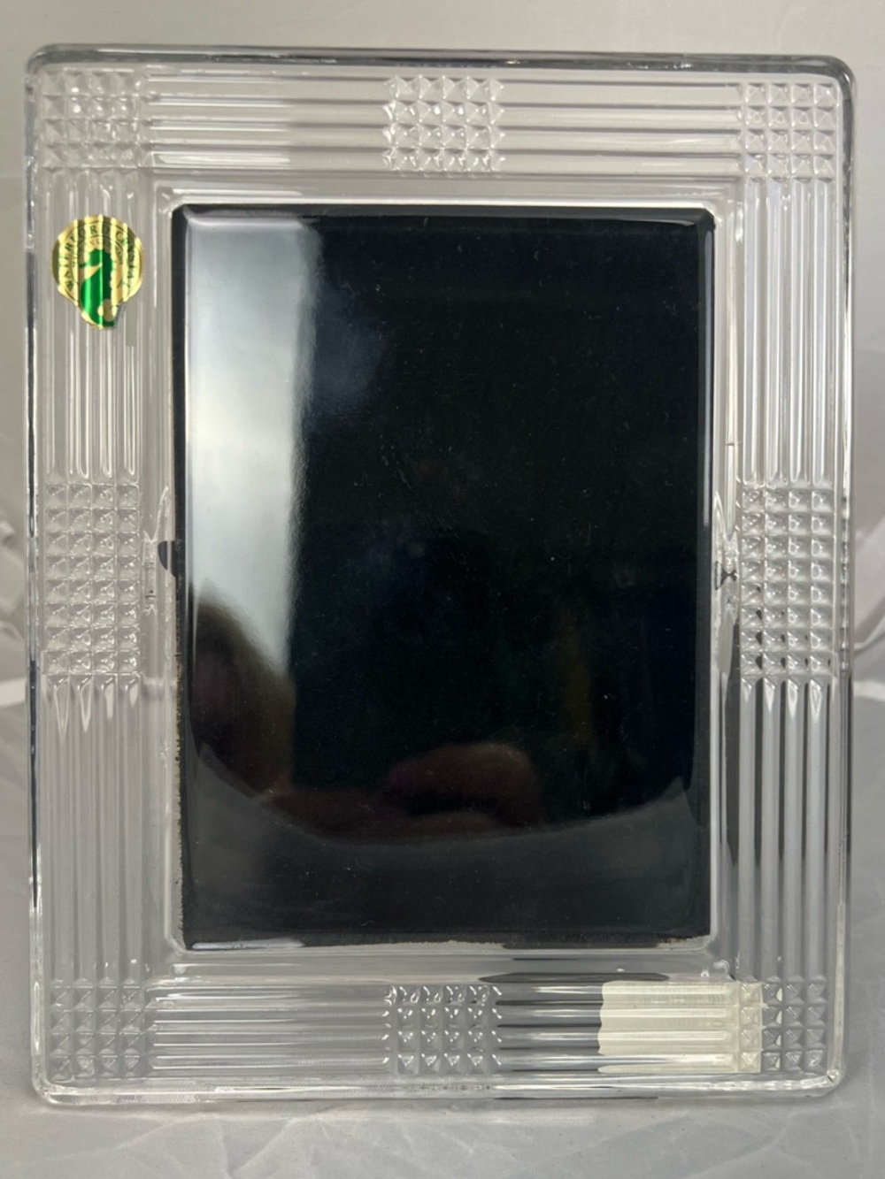 ⭐️ WATERFORD CRYSTAL 6" X 7.5" Plaid style vintage Irish Crystal picture frame